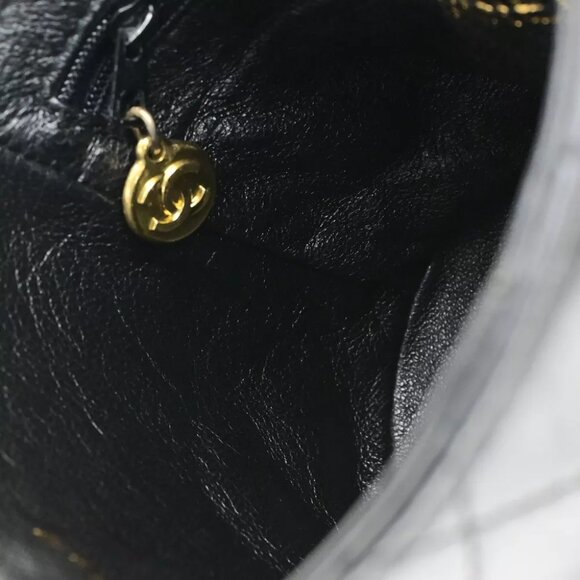 CHANEL CC Logo Matelasse Tassel Mini Shoulder Bag Leather Black Vintage 620RK934 - Picture 7 of 16